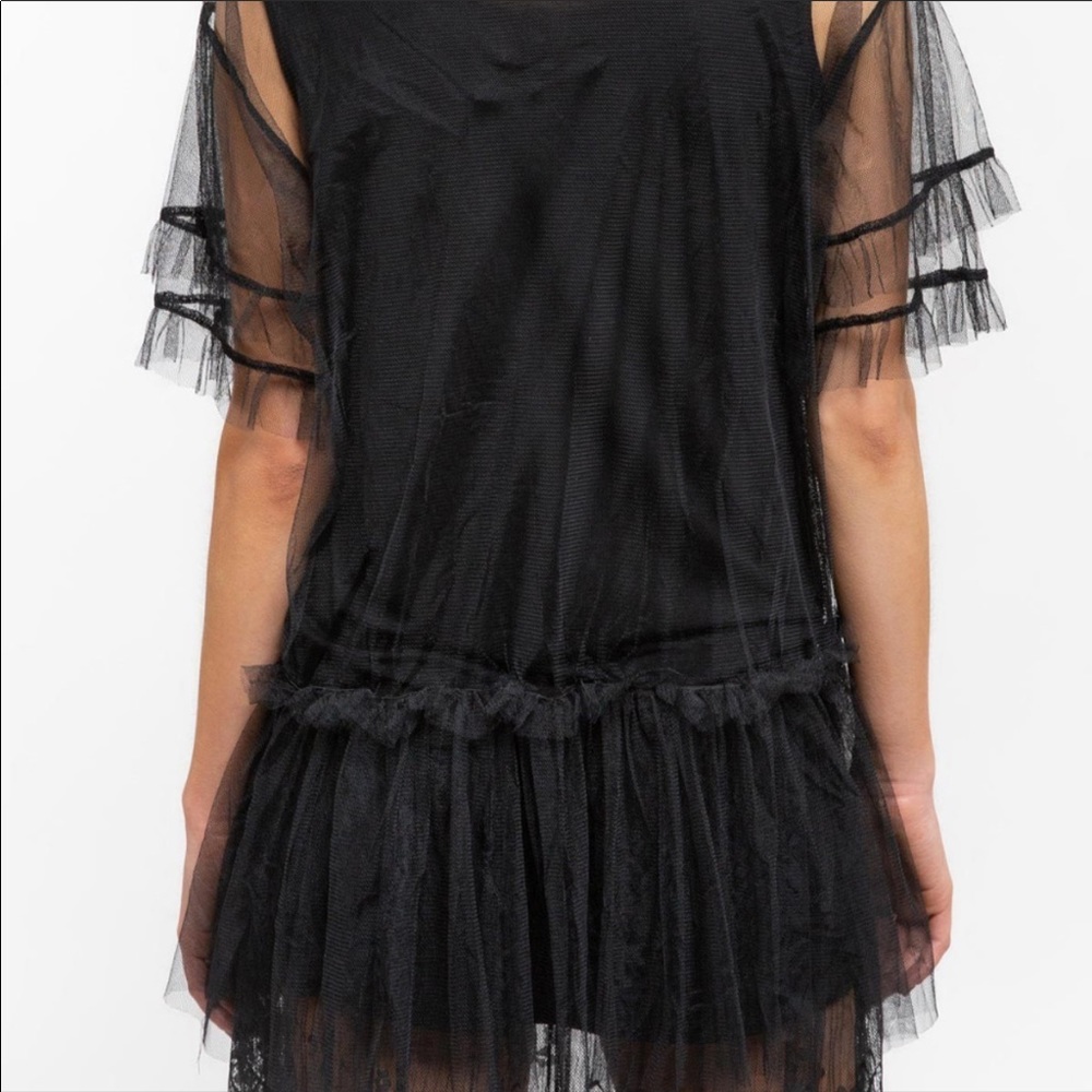 POL🔥Gorgeous black mesh overlay top w/beads+cami - Picture 4 of 7